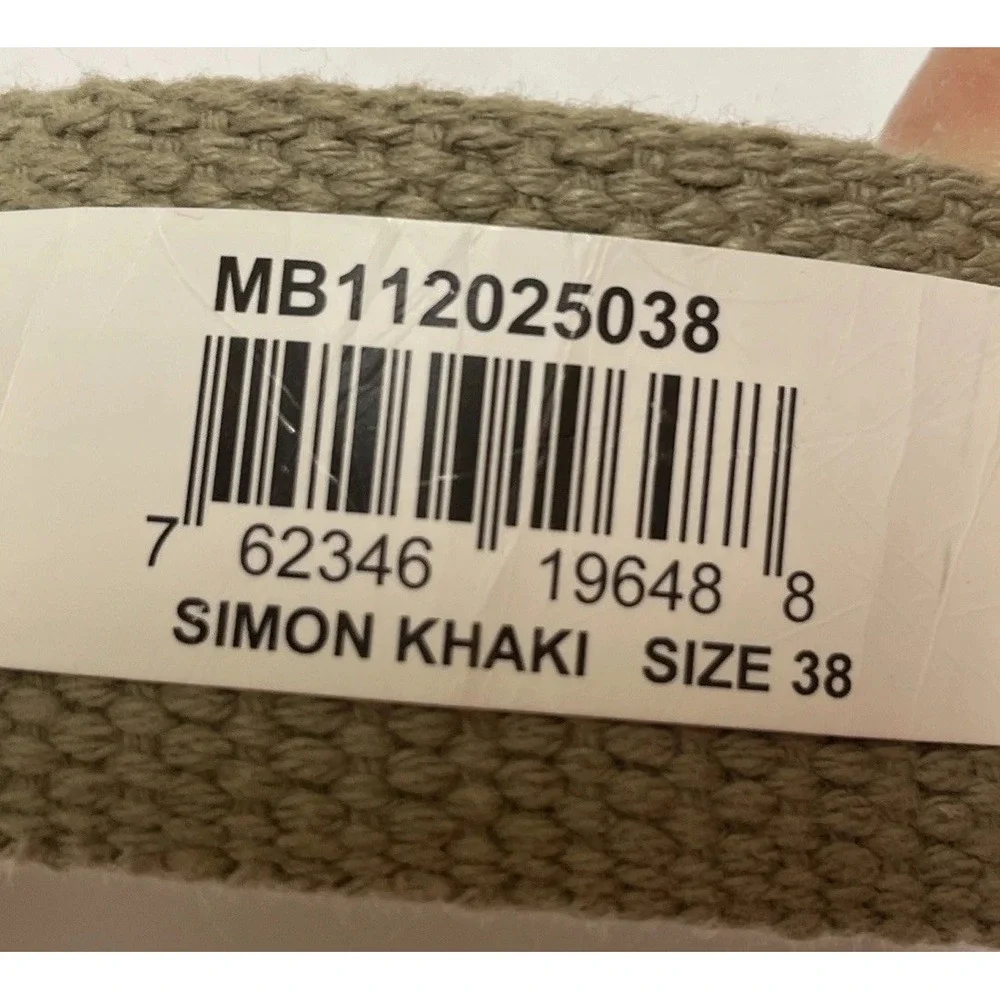 FOSSIL BEIGE CANVAS‎ LEATHER METAL BUCKLE SIZE 38